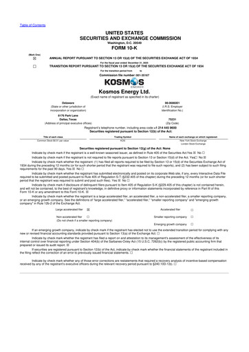 Miniature Kosmos Energy 10-K Rapport annuel 2025
