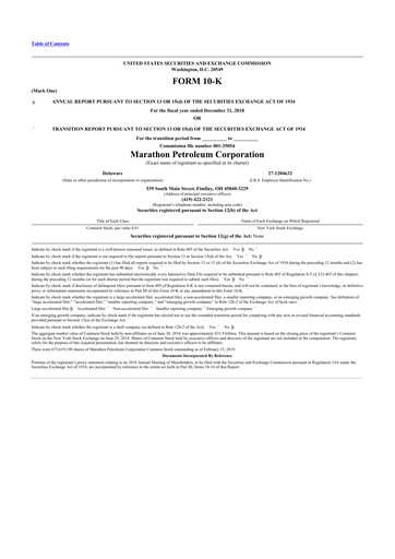 Thumbnail Marathon Petroleum 10-K Annual Report 2018