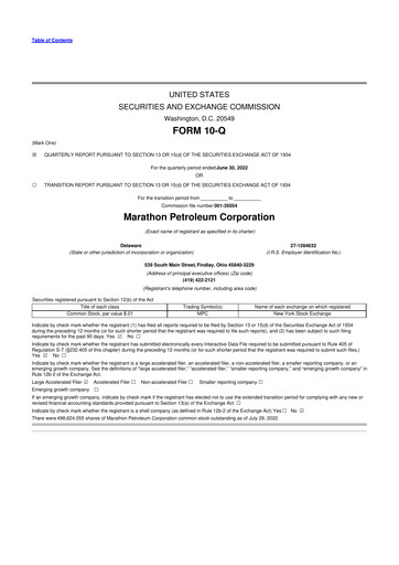 Thumbnail Marathon Petroleum 10-Q Quarterly Report FY2022 