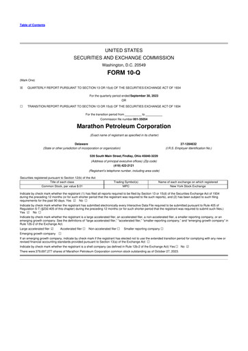 Thumbnail Marathon Petroleum 10-Q Quarterly Report FY2023 