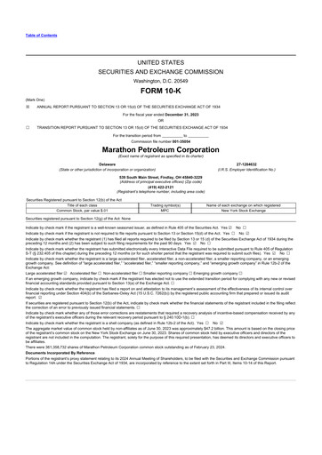 Thumbnail Marathon Petroleum 10-K Annual Report 2023