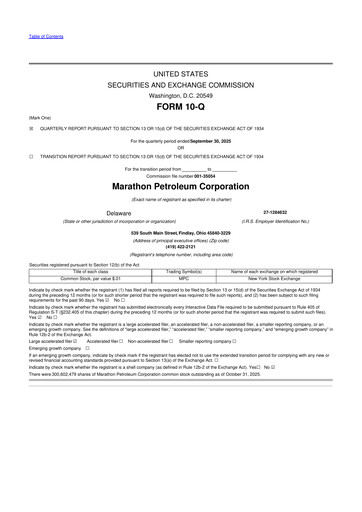 Thumbnail Marathon Petroleum 10-Q Quarterly Report FY2025 