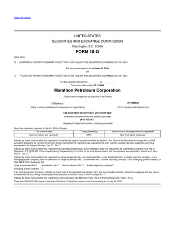 Thumbnail Marathon Petroleum 10-Q Quarterly Report FY2026 