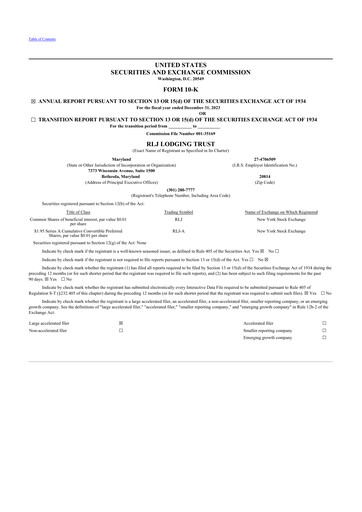 Thumbnail RLJ Lodging Trust 10-K Annual Report 2023