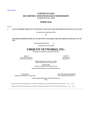 Thumbnail Ubiquiti 10-K Annual Report 2016