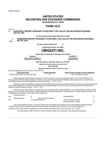 Thumbnail Ubiquiti 10-Q Quarterly Report FY2023 