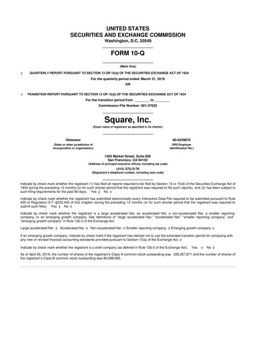 Thumbnail Block 10-Q Quarterly Report FY2019 