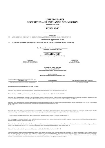 Thumbnail Block 10-K Annual Report 2020