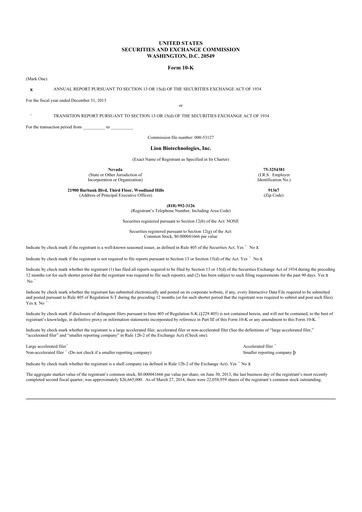 Thumbnail Iovance Biotherapeutics
 10-K Annual Report 2013