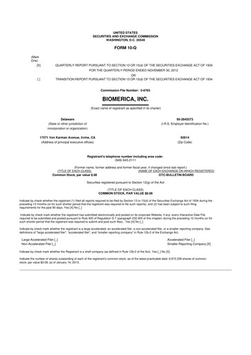 Vorschaubild Biomerica 10-Q Quartalsbericht 2013 