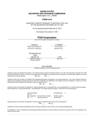 Vorschaubild Anixa Biosciences 10-Q Quartalsbericht 2014 