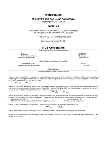 Vorschaubild Anixa Biosciences 10-Q Quartalsbericht 2015 