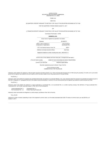 Vorschaubild Biomerica 10-Q Quartalsbericht 2018 