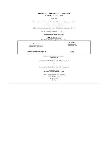 Thumbnail Biomerica 10-K Annual Report 2020