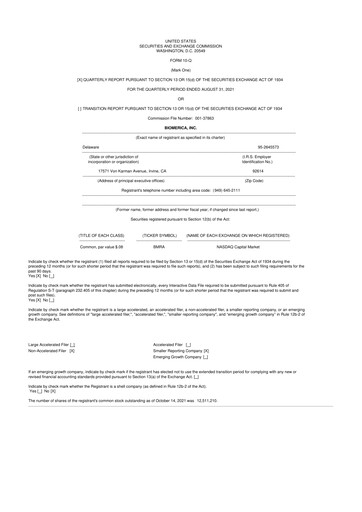 Vorschaubild Biomerica 10-Q Quartalsbericht 2022 