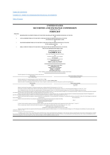 Thumbnail Nebius Group 20-F Annual Report 2016