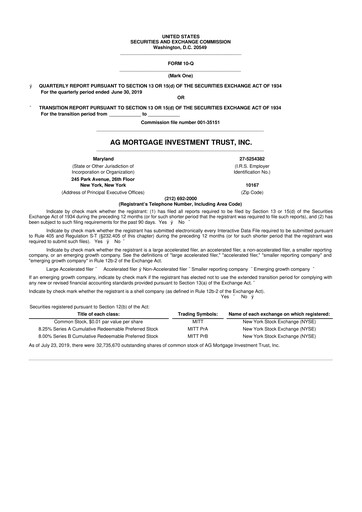 Thumbnail TPG Mortgage Investment Trust 10-Q Quarterly Report FY 