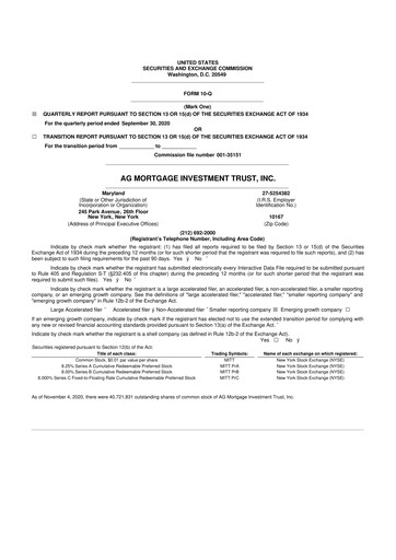 Thumbnail TPG Mortgage Investment Trust 10-Q Quarterly Report FY 