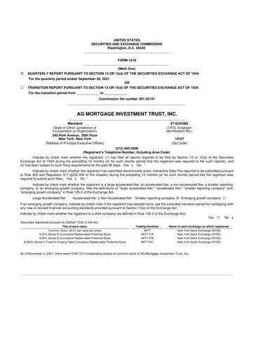 Thumbnail TPG Mortgage Investment Trust 10-Q Quarterly Report FY 