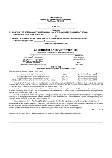 Thumbnail TPG Mortgage Investment Trust 10-Q Quarterly Report FY 