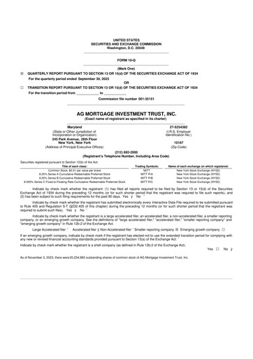 Thumbnail TPG Mortgage Investment Trust 10-Q Quarterly Report FY 