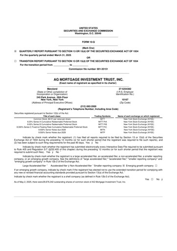 Thumbnail TPG Mortgage Investment Trust 10-Q Quarterly Report FY 