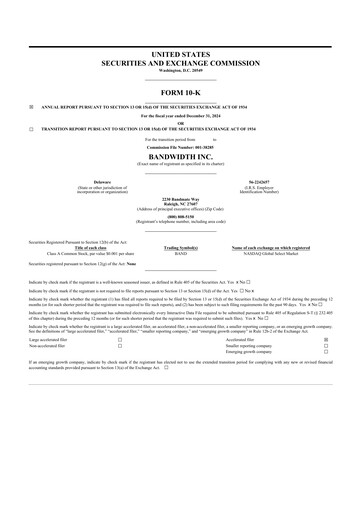 Miniature Bandwidth 10-K Rapport annuel 2024