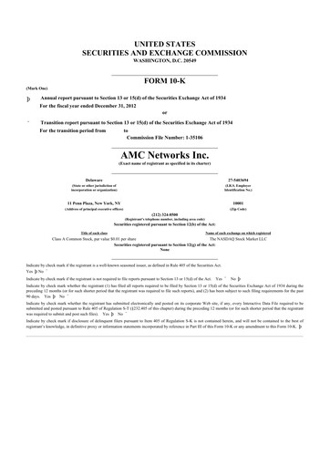 Thumbnail AMC Networks
 10-K Annual Report 2012