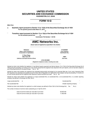Thumbnail AMC Networks
 10-Q Quarterly Report FY2014 