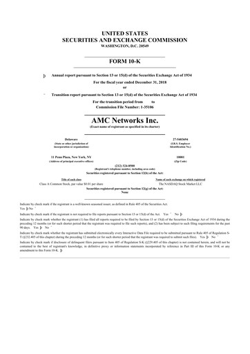 Thumbnail AMC Networks
 10-K Annual Report 2018