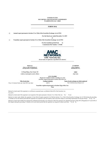 Thumbnail AMC Networks
 10-K Annual Report 2019