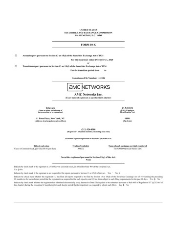 Thumbnail AMC Networks
 10-K Annual Report 2020