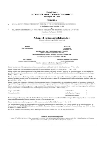 Thumbnail Arq Inc. 10-K Annual Report 2018