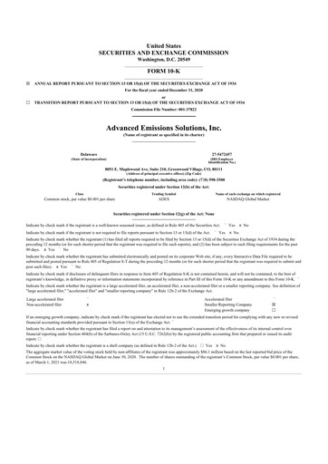 Thumbnail Arq Inc. 10-K Annual Report 2020