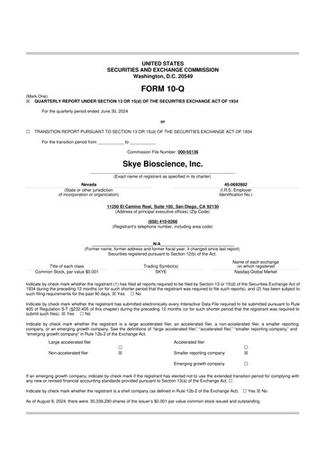 Vorschaubild Skye Bioscience 10-Q Quartalsbericht 2024 