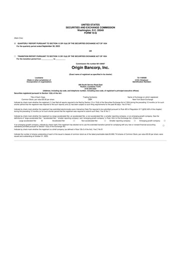 Thumbnail Origin Bancorp 10-Q Quarterly Report FY2023 