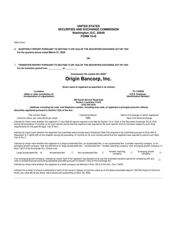 Thumbnail Origin Bancorp 10-Q Quarterly Report FY2025 