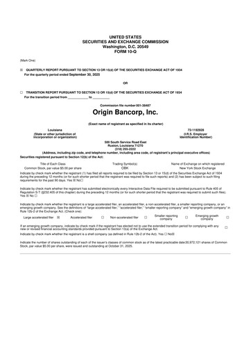 Thumbnail Origin Bancorp 10-Q Quarterly Report FY2025 