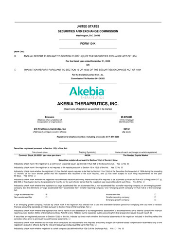 Thumbnail Akebia Therapeutics 10-K Annual Report 2025