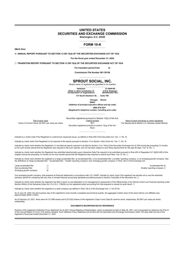 Thumbnail Sprout Social
 10-K Annual Report 2020