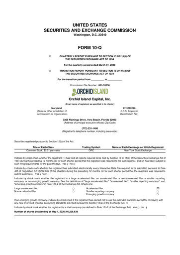 Thumbnail Orchid Island Capital
 10-Q Quarterly Report FY2020 