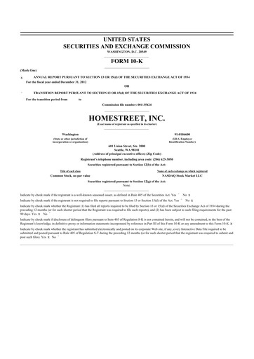 Thumbnail Mechanics Bancorp 10-K Annual Report 2012