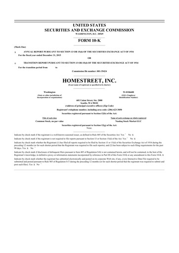 Thumbnail Mechanics Bancorp 10-K Annual Report 2015