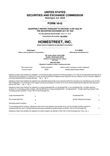 Thumbnail Mechanics Bancorp 10-Q Quarterly Report FY2019 