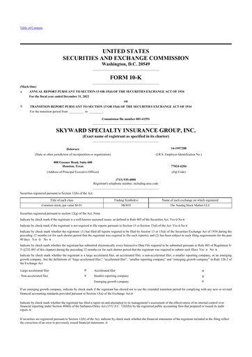 Thumbnail Skyward Specialty Insurance Group 10-K Annual Report 2022