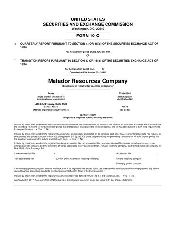 Thumbnail Matador Resources 10-Q Quarterly Report FY2017 