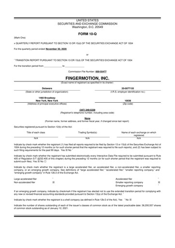 Thumbnail FingerMotion
 10-Q Quarterly Report FY2021 