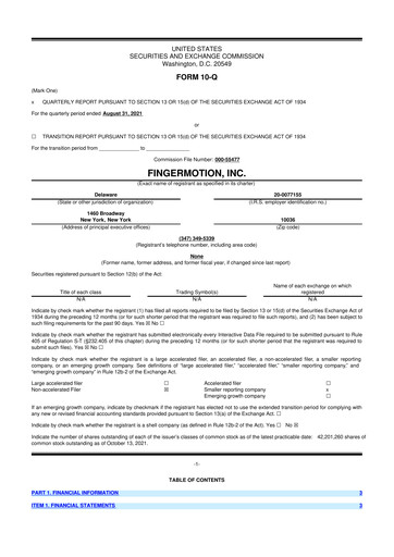 Thumbnail FingerMotion
 10-Q Quarterly Report FY2022 