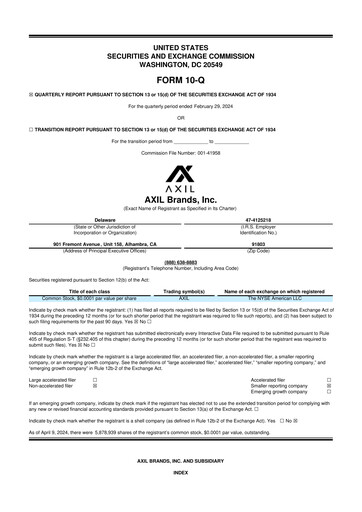 Thumbnail AXIL Brands 10-Q Quarterly Report FY2024 