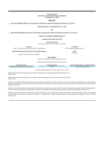 Thumbnail AXIL Brands 10-K Annual Report 2025